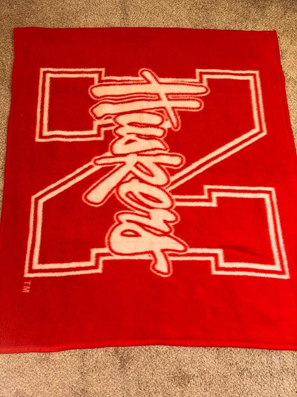 Nebraska Huskers VTG Biederlack Red & White 51” X 56” Throw Blanket Fleece